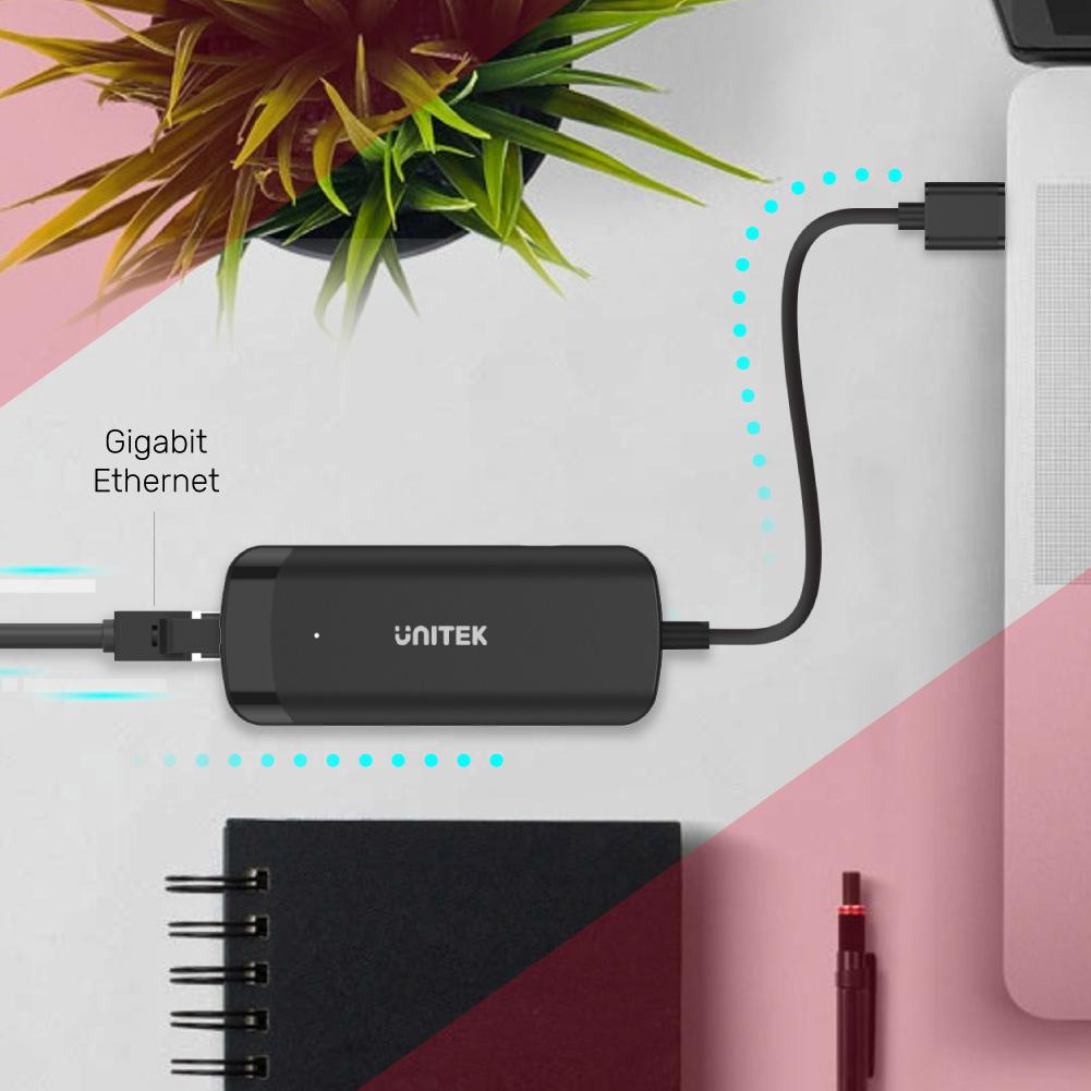 HUB USB 3P 3.0 + LAN UNITEK H1111A