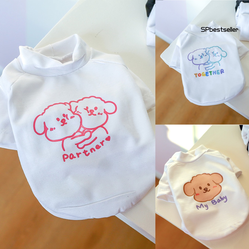 Áo thun in họa tiết hoạt hình dạ quang thời trang mùa hè xinh xắn cho cún cưng