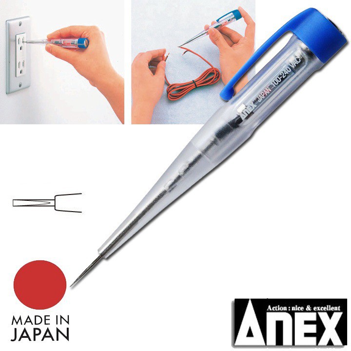 Bút thử điện hiển thị đèn Led No.2036‐L Anex Nhật Bản