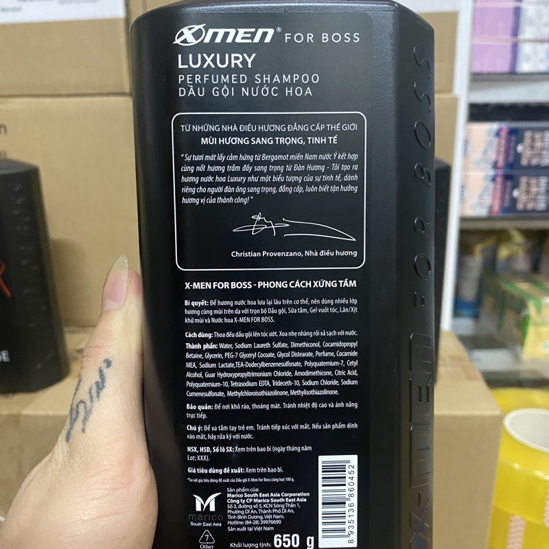 Dầu gội nước hoa X-Men For Boss Luxury 650g - Mùi hương sang trọng tinh tế