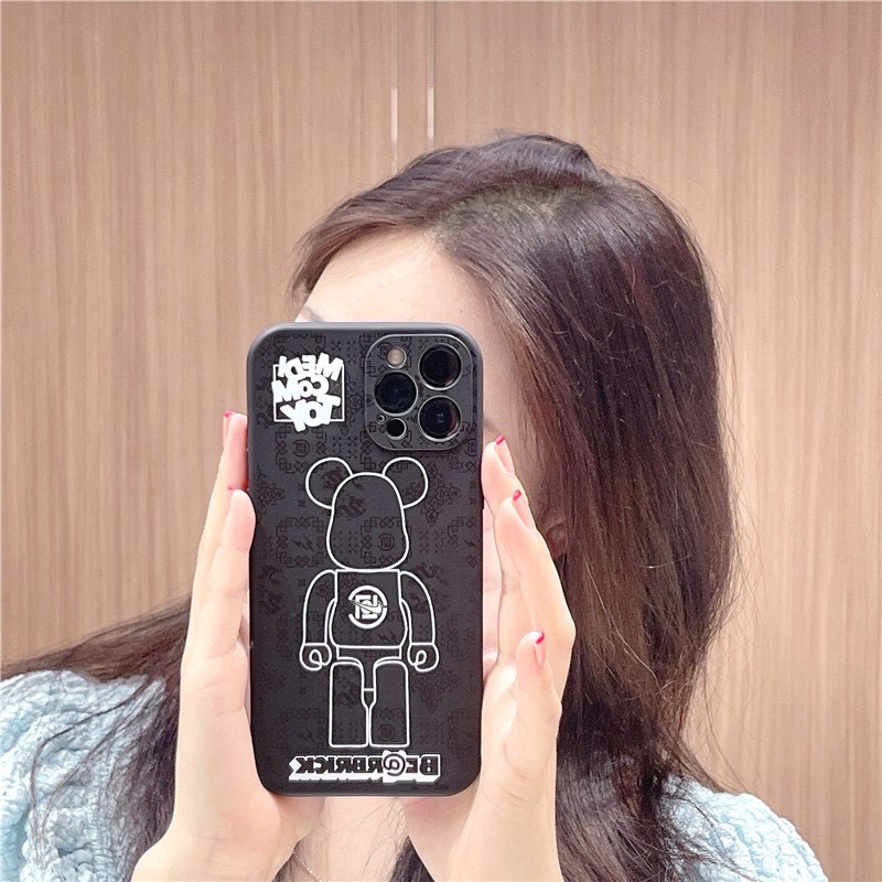 Ốp Lưng Iphone Cạnh Vuông, Bảo Vệ Camera In Hình Gấu Kaws 7Plus,8Plus,x,xs,xsmax,11,11promax,12,12promax,13,13promax