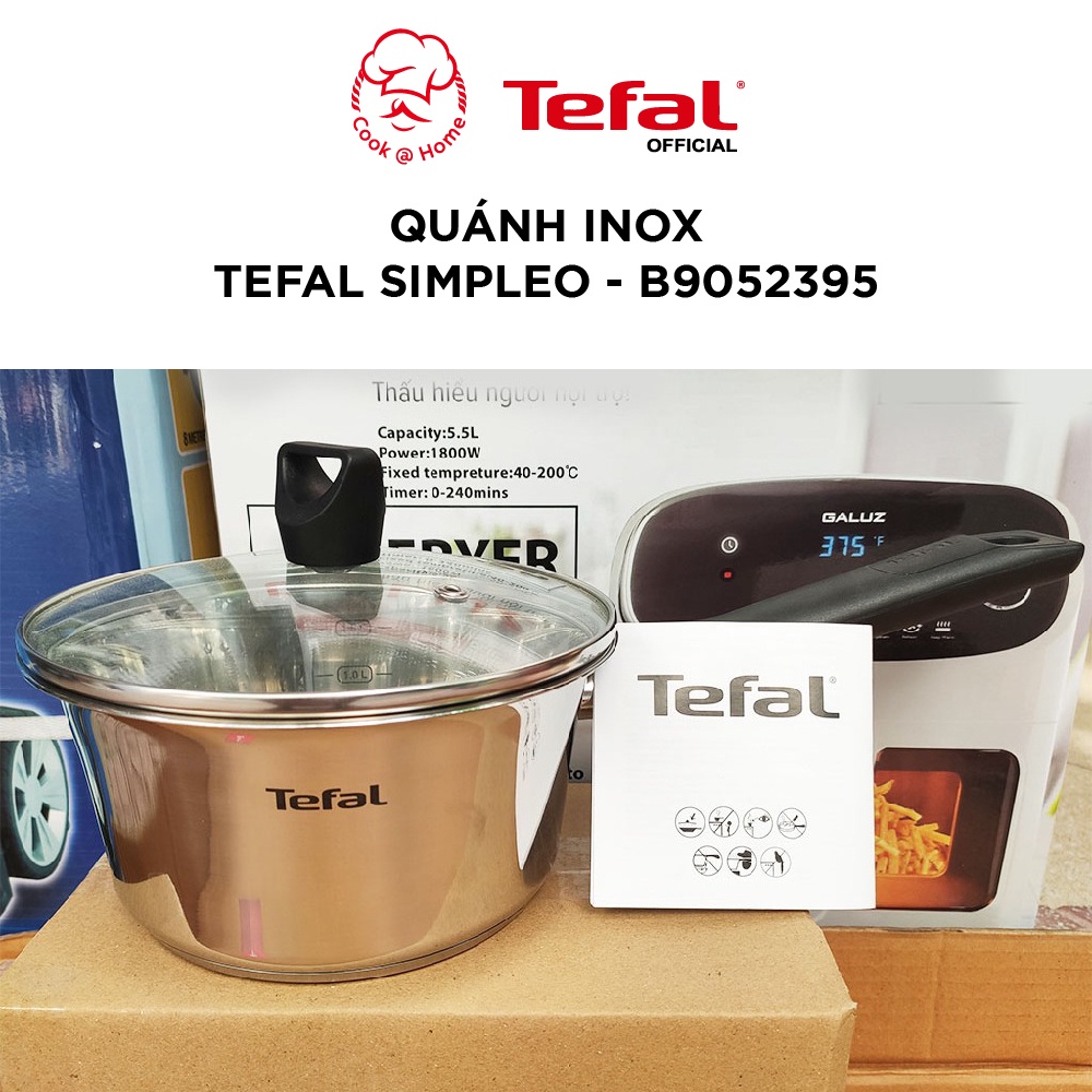 [Mã LIFEHL50K giảm 10% đơn 200K] Nồi inox cán dài, quánh inox Tefal Simpleo B9052395 18cm