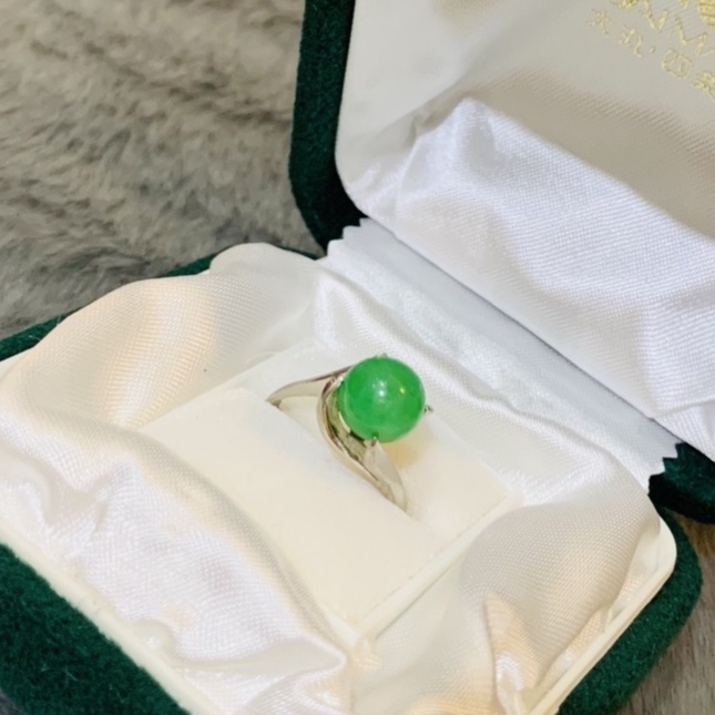 N31. Nhẫn Agate vintage xanh lục | Độc lạ | Vintage Necklace|| Si Nhật | Japan | 2HAND | trang sức nhật bản