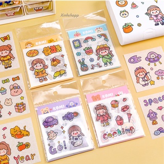 Set 12 Tấm Hình Dán Sticker Bé Gái