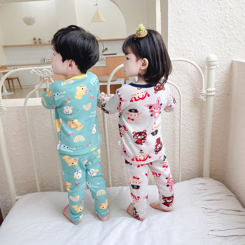 Bộ đồ ngủ dài tay mềm mại in họa tiết hoạt hình chobé