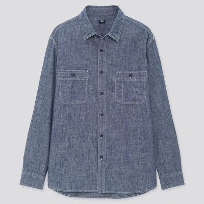 Áo sơ mi denim UNQL túi ngực
