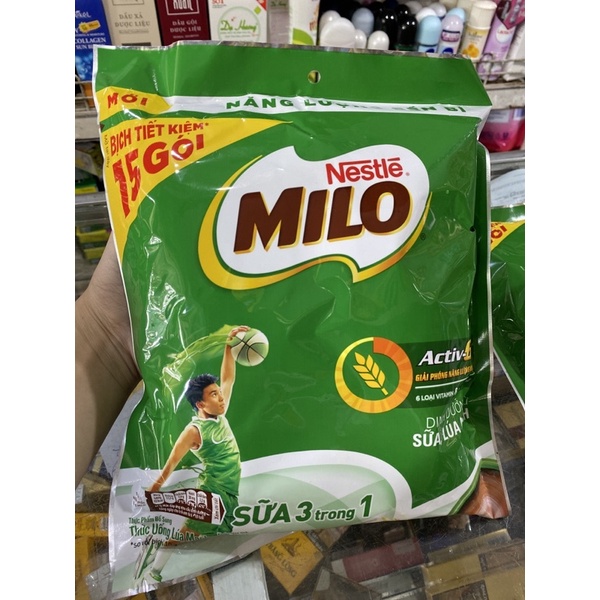 Thức uống lúa mạch Milo 3in1 túi 220g [Bịch 15 Gói]