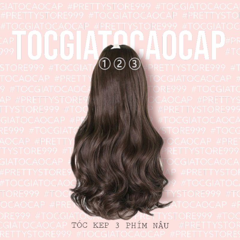 💕 TÓC KẸP 💕 SET TÓC KẸP 3 PHÍM DÁNG XOĂN 60CM