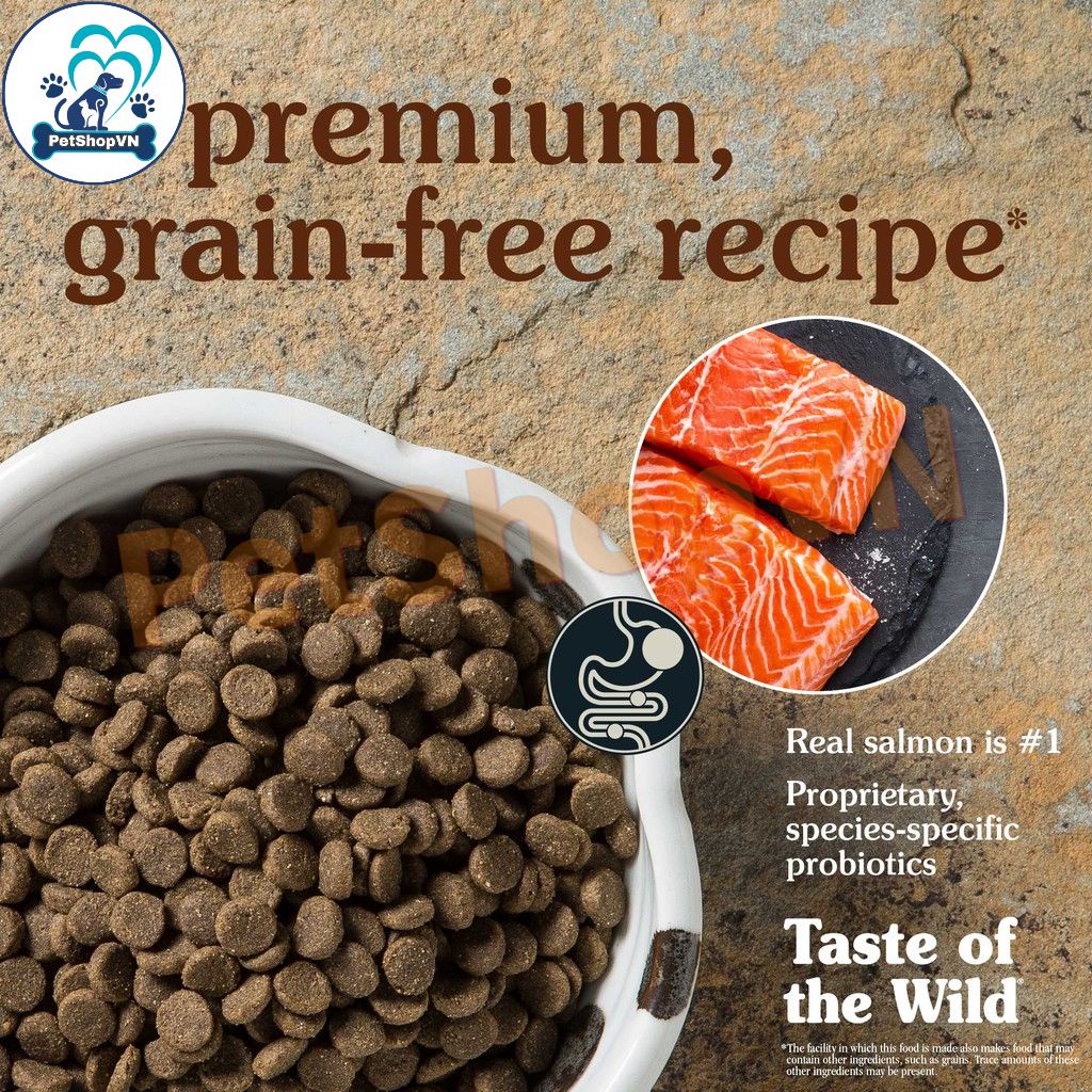 Thức Ăn Cho Chó Trưởng Thành Hạt TASTE OF THE WILD PACIFIC STREAM Bao 12Kg Vị Cá Hồi Xông Khói