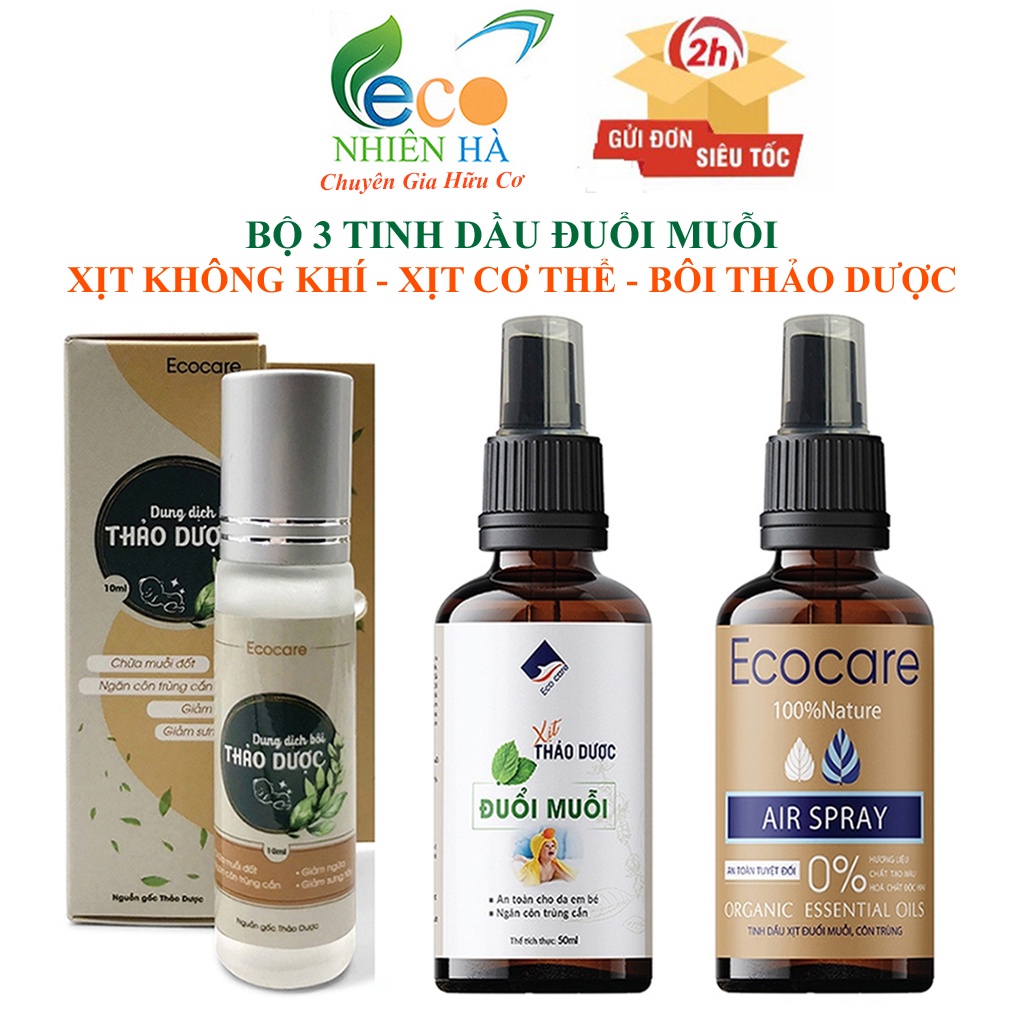 Tinh dầu đuổi muỗi ECOCARE, tinh dầu thiên nhiên xịt không khí, xịt cơ thể, bôi thảo dược