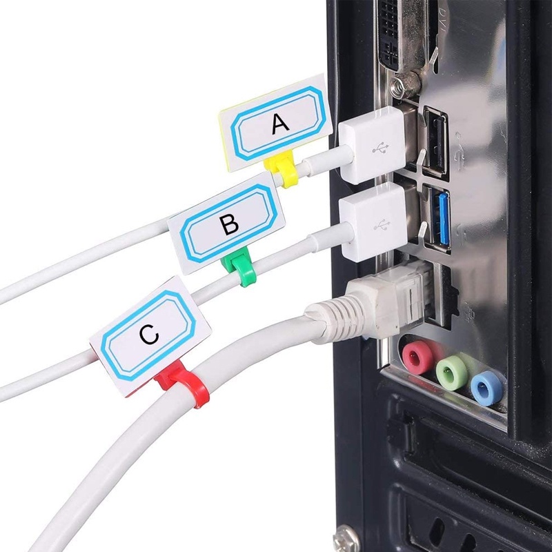 Set 100s Dây rút nhựa tự khóa dùng để đánh dấu dây cáp, có bút viết chống xóa đi kèm