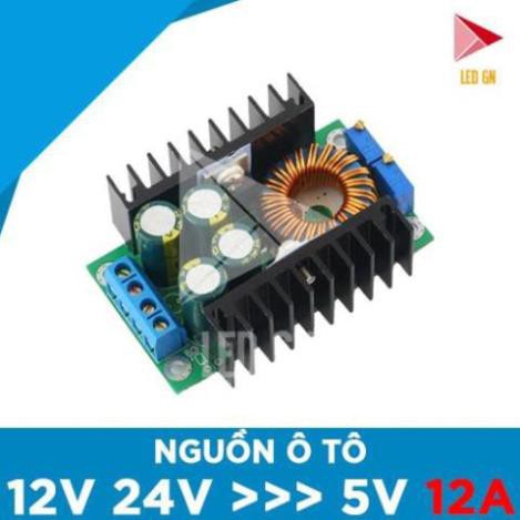 Nguồn Ô TÔ 3A - Chuyển Đổi Điện Áp ẮC-QUY 12V 24V về 5V 12A