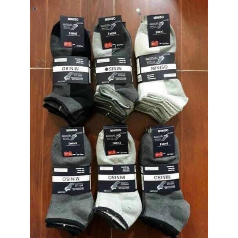 PVN36639 Set 10 đôi tất nam thể thao cổ ngắn miniso T2 . . .