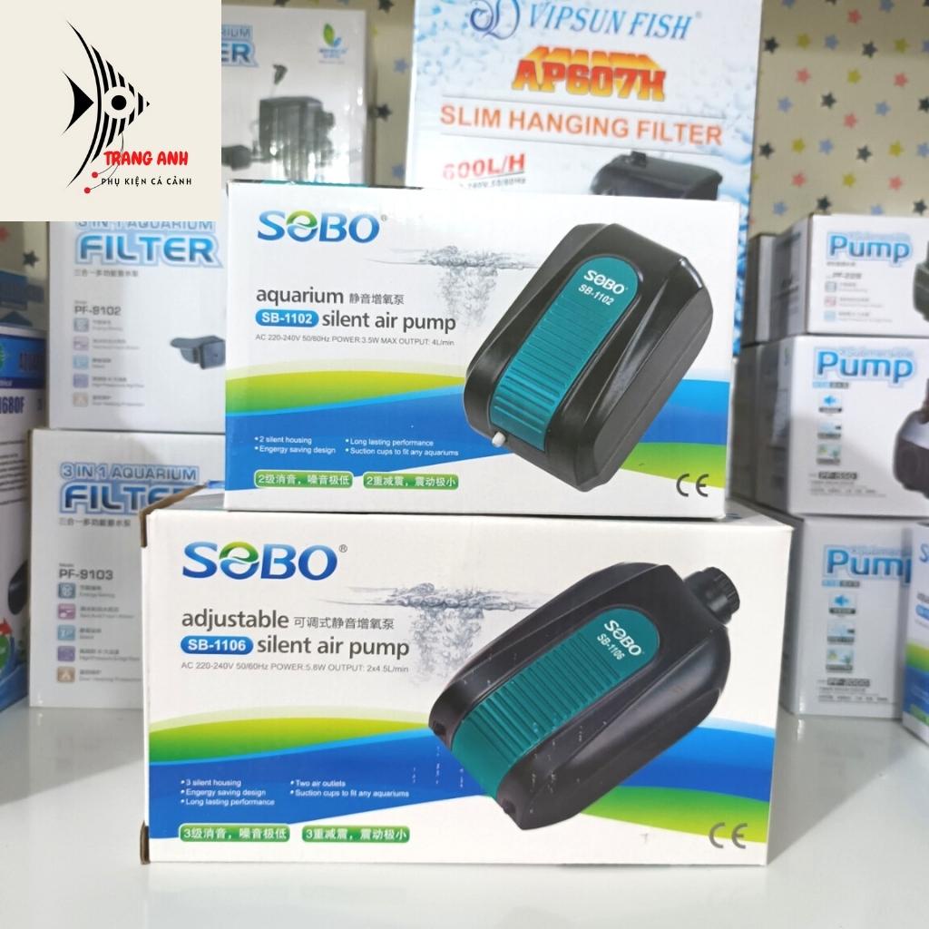 Máy sủi oxy Sobo SB-1102,  Sobo SB-1106 (Tặng kèm dây sủi + quả sủi) cho bể cá cảnh, máy khỏe, chạy êm