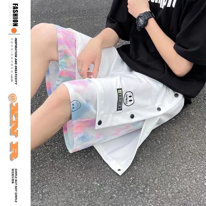 Quần Short Thể Thao Bóng Rổ Giả Hai Lớp Dáng Rộng Phối Màu Nhuộm Thời Trang Mùa Hè Cho Nam