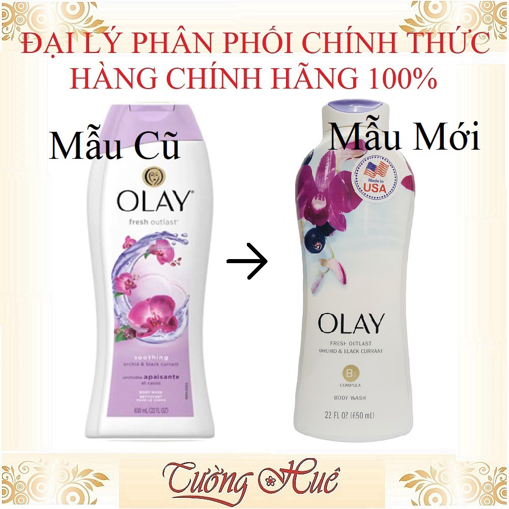 Sữa Tắm Dưỡng Ẩm OLAY Fresh Outlast Soothing Orchid & Black Currant Body Wash - 650ml - Tím. | BigBuy360 - bigbuy360.vn