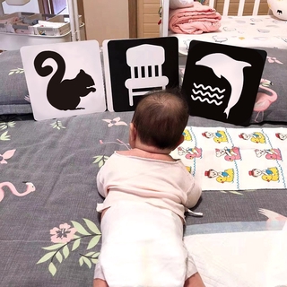 Thẻ đào tạo kích thích thị giác cho bé sơ sinh Đồ chơi giáo dục sớm Montessori Thẻ flash trực quan đen trắng & màu