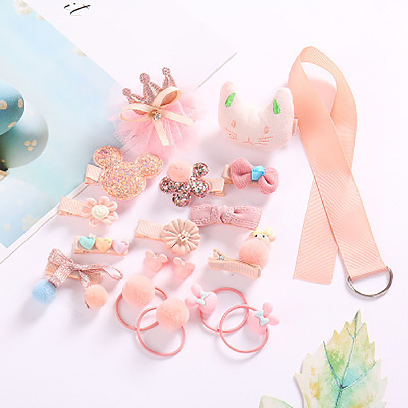 Set 18 kẹp tóc đáng yêu hợp thời trang dành cho bé gái