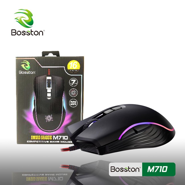 Chuột game 7D cao cấp Bosston M710 DPI 3200-Led RGB cực đẹp - Chuột Gaming Bosston M710 Đèn Led RGB