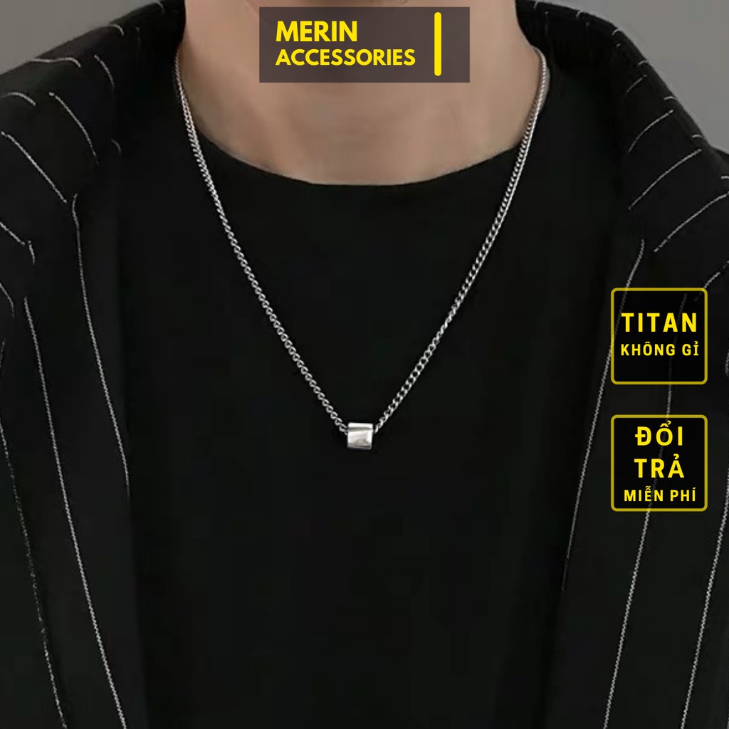 Vòng Cổ Unisex Basic Square Chain Thời Trang Unisex Hình Khối Vuông Merin Accessories Màu Bạc Chất Liệu Inox Không Gỉ