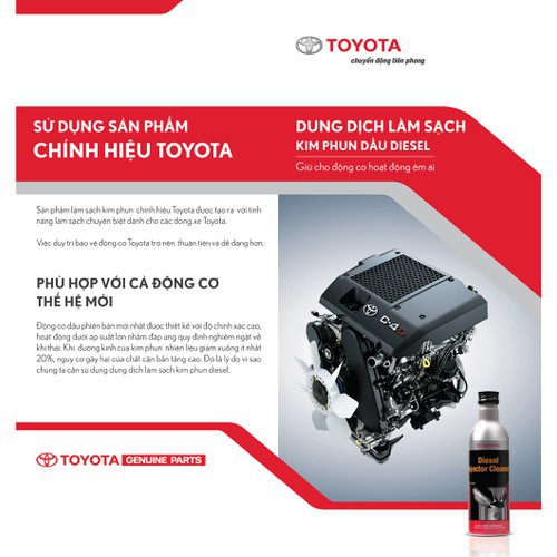 dung dịch làm sạch vệ sinh kim phun và hệ thống nhiên liệu động cơ Diesel của Toyota