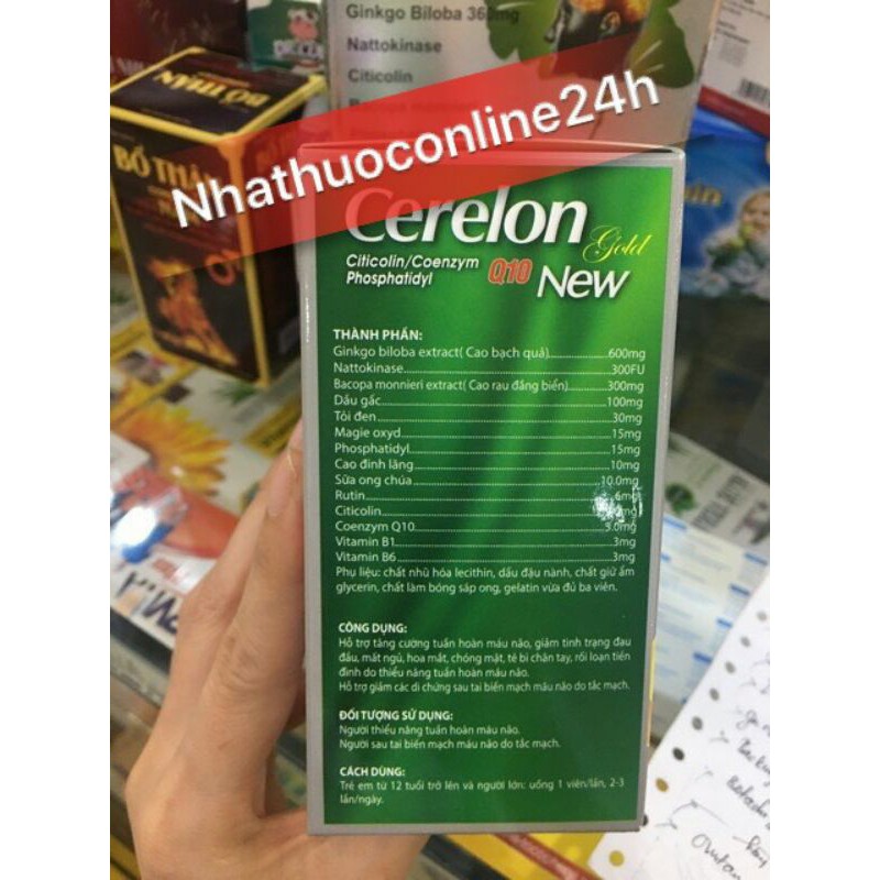 Viên bổ não Cerelon Gold Q10 New (hộp 100 viên)