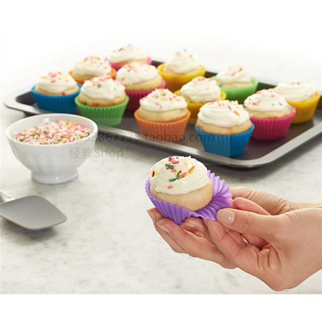 Set 6 khuôn làm bánh bông lan, cupcake muffin - bằng silicon