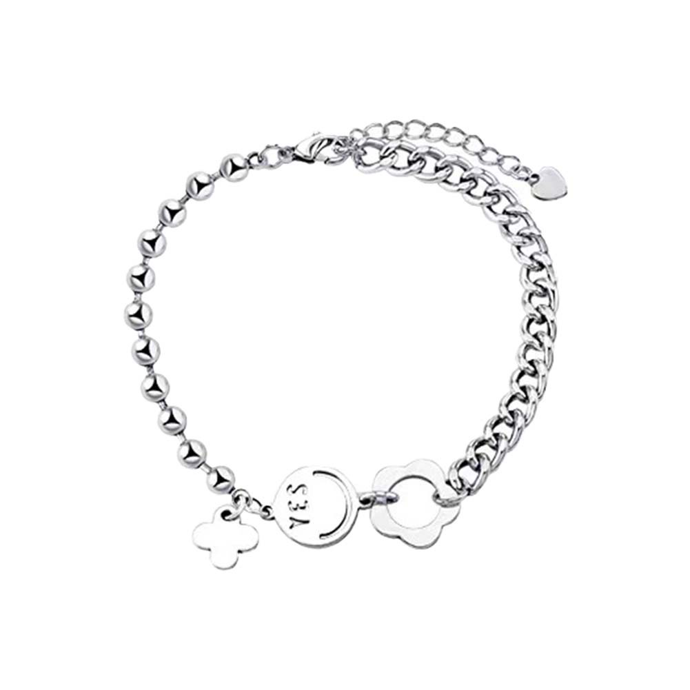 Vòng Đeo Tay Mặt Cỏ Bốn Lá Và Mặt Cười Thời Trang Hàn Quốc