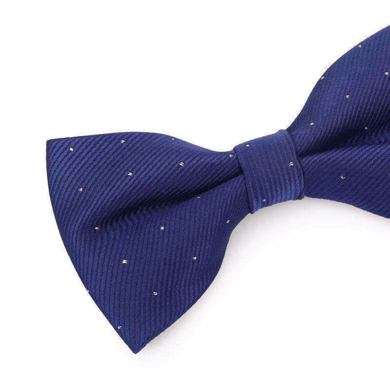 Cà Vạt Nơ Họa Tiết Chấm Bi Phong Cách Anh Quốc Cho Chú Rể