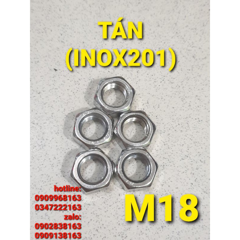 Tán-Đai ốc (inox 201) M4-M18