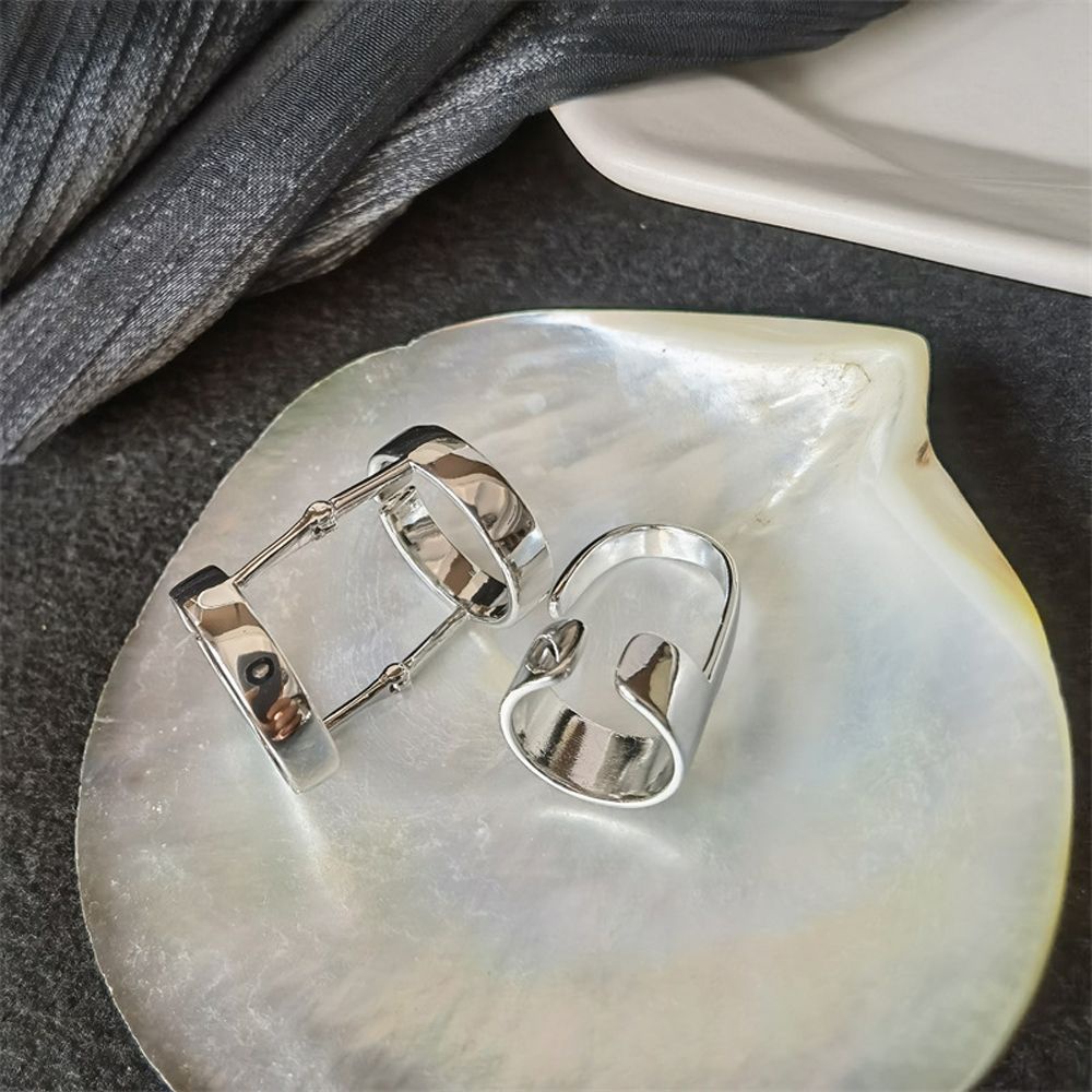 Nhẫn đeo khớp ngón tay kiểu hình học hai thiết kế tùy chọn cá tính cho nữ