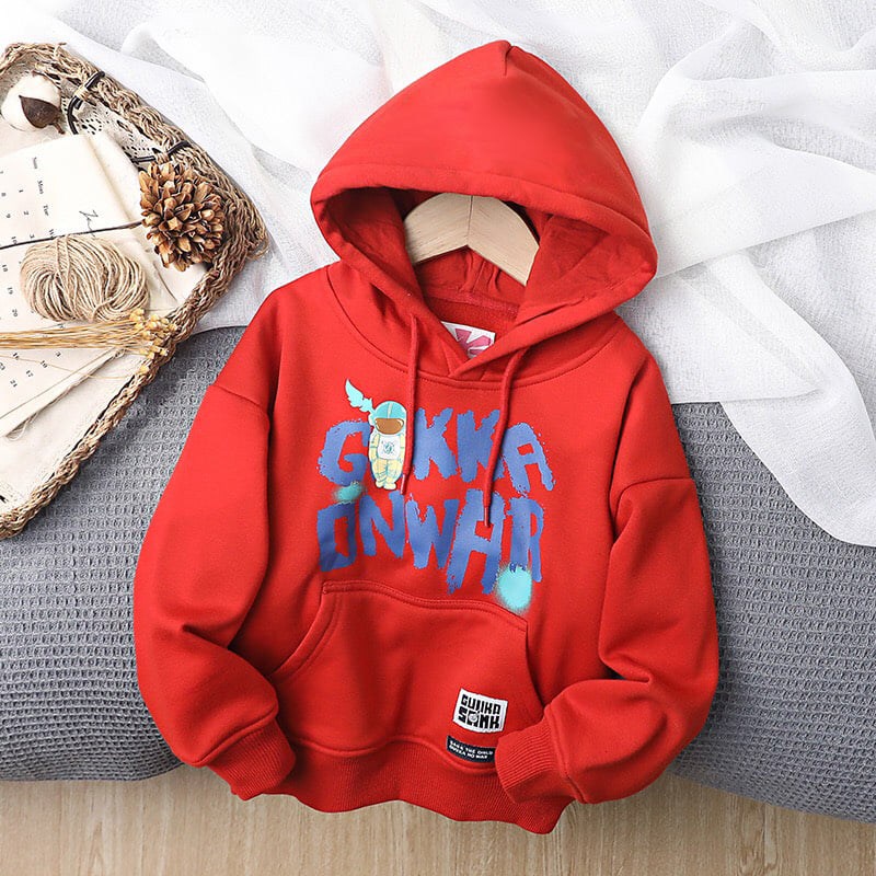 Áo Hoodie cho bé thu đông size 6 - 65kg , Áo nỉ có mũ chất nỉ bông - Hoodie GUKKA