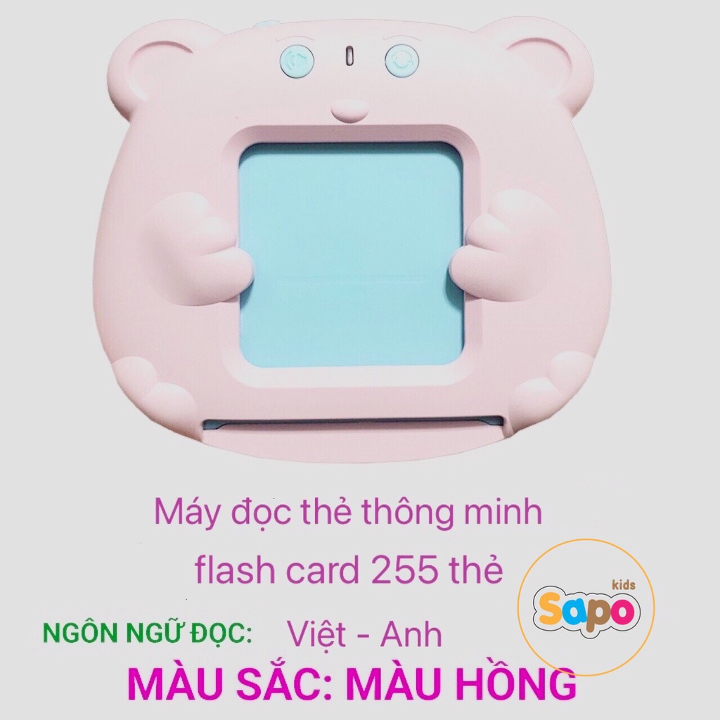 Máy đọc thẻ song ngữ Việt Anh,máy đọc thẻ flashcard 255 thẻ 510 từ vựng cho bé sapo kids
