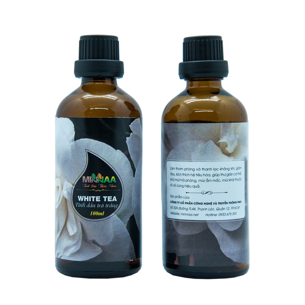 Chai 100ml Tinh dầu thơm phòng trà trắng 100ml, Tinh dầu thiên Minaa nhập khẩu Ấn Độ