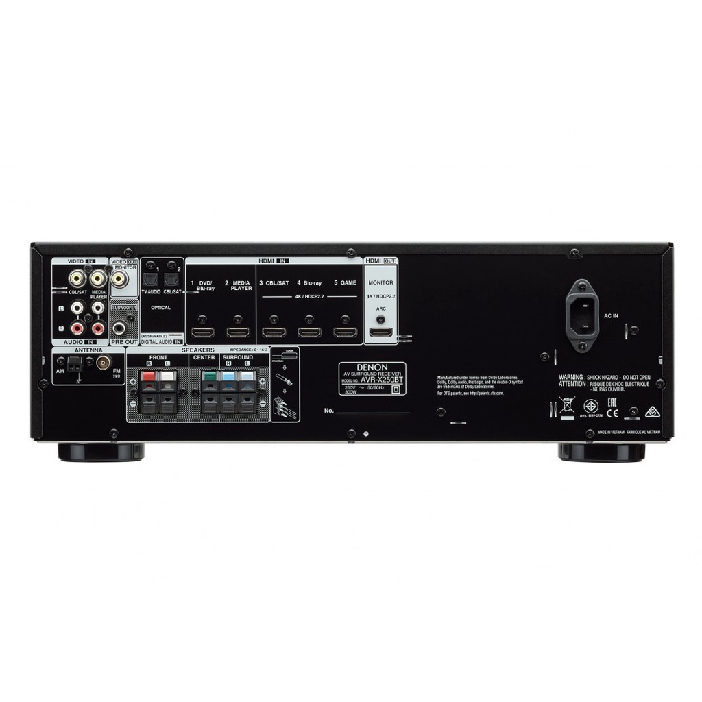 AMPLY DENON AVR-X250BT - BẢO HÀNH CHÍNH HÃNG 12 THÁNG - HÀNG NEW 100%