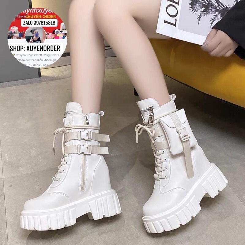 Giầy Cao Cổ Đế Độn Nữ Nâng Chiều Cao 10Cm Hàng Cao Cấp