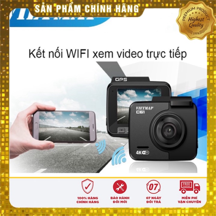 Camera hành trình VIETMAP C61 Pro (bản 2021) cho xe ô tô kèm thẻ nhớ 32G