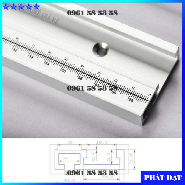 THANH RAY TRƯỢT NHÔM LẮP RÁP BÀN CƯA CẮT GỖ LOẠI CÓ IN VẠCH SỐ ĐO - DCG
