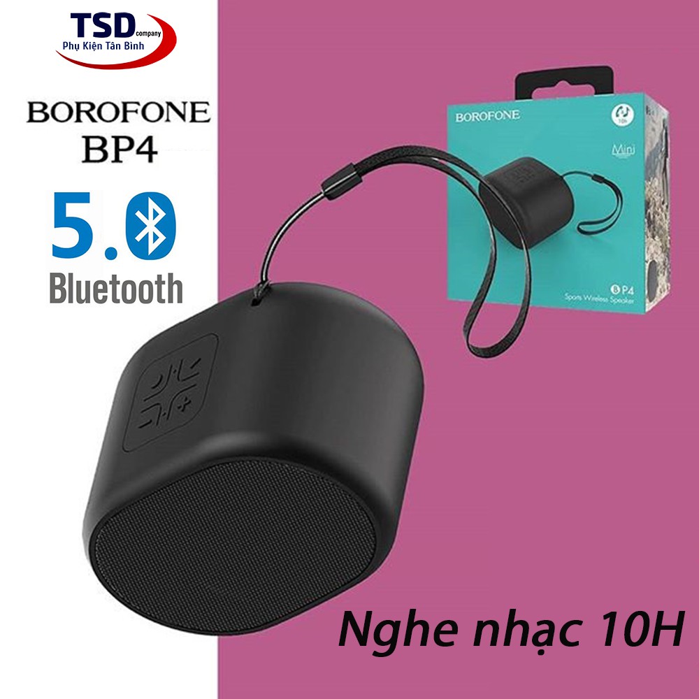 Loa bluetooth mini Borofone BP4 chính hãng có móc treo, nghe nhạc 10 giờ