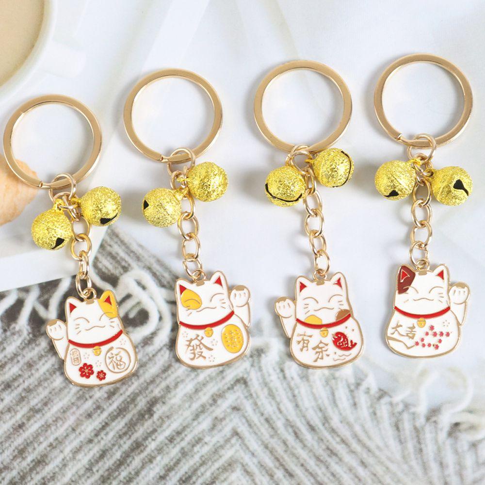 LANFY Móc Khóa Hình Mèo May Mắn Hoạt Hình Thanh Lịch Hợp Thời Trang Cho Nam Và Nữ