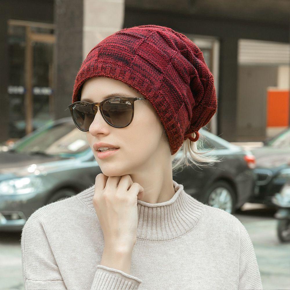 Luol Mũ Beanie Dệt Kim Co Giãn Màu Trơn Thời Trang Cho Nam / Nữ