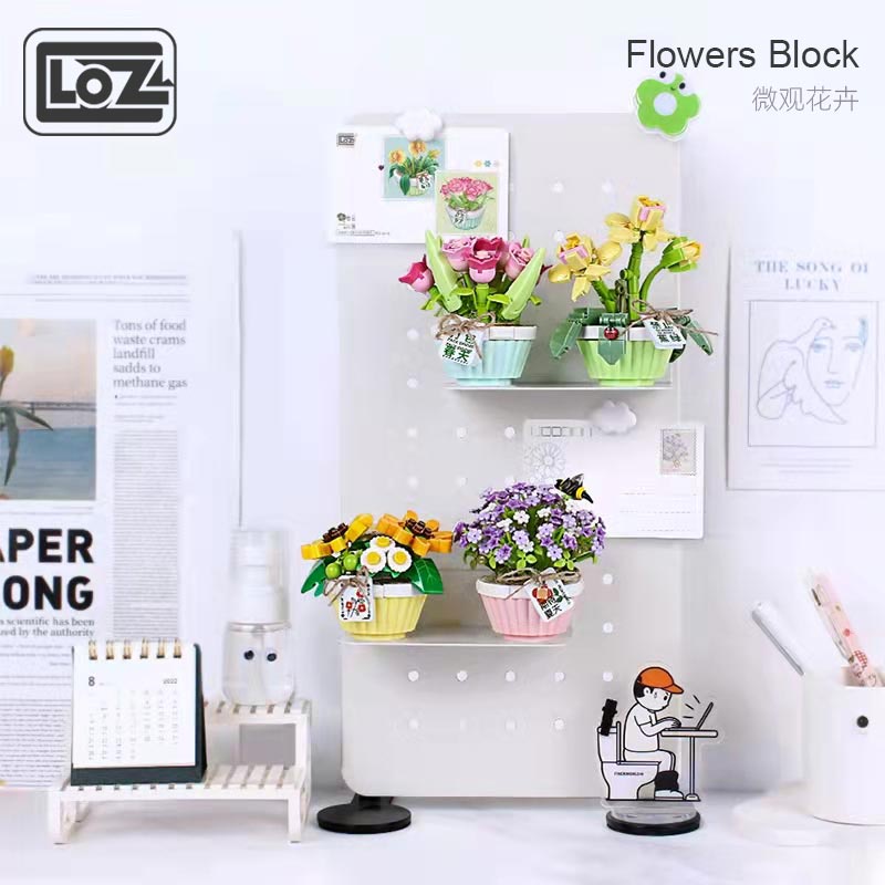 Loz Mô Hình Đồ Chơi Lắp Ráp Chậu Cây Hoa Bất Tử Giáo Dục Cho Bé