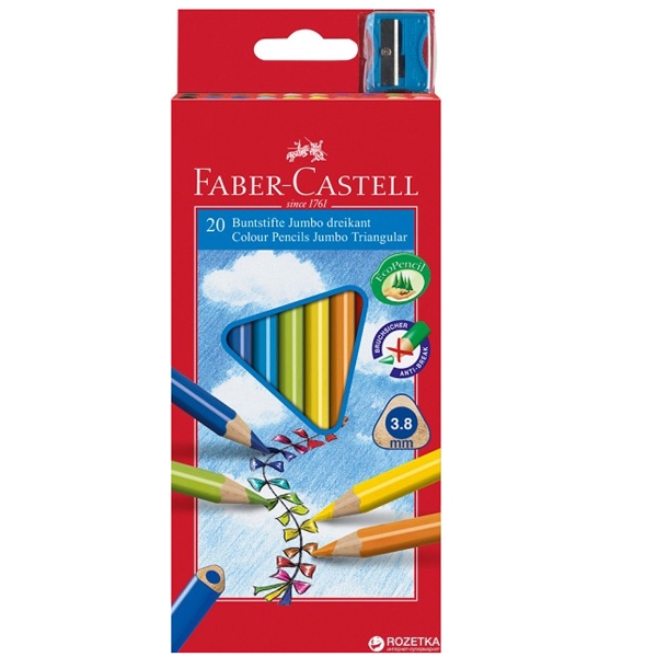 Bút Chì Màu Faber-Castell Junior Triangular 20 Màu Kèm Chuốt 11653820