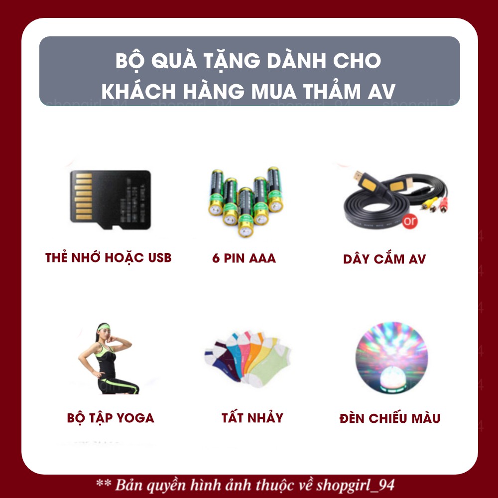 Thảm game cao cấp cổng AV kèm các phụ kiện đầy đủ: nhảy audition, yoga, chạy bộ....