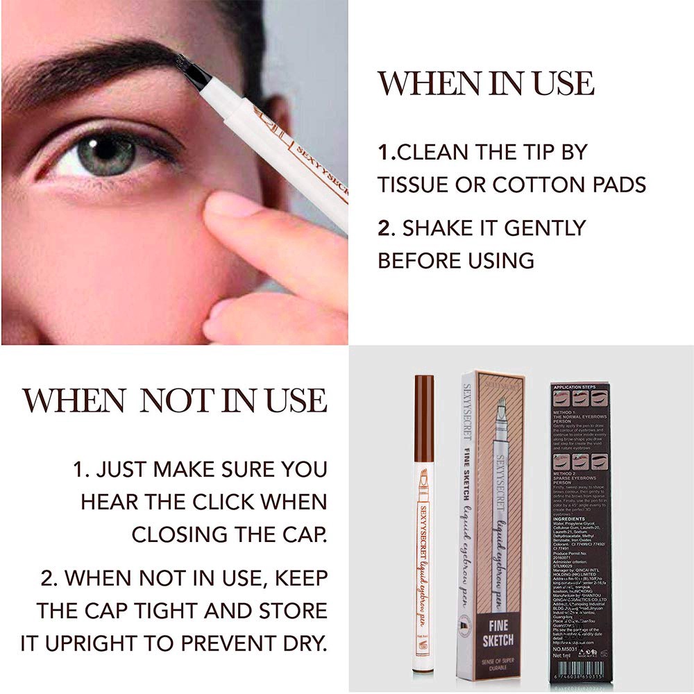 Bút Kẻ Lông Mày 4 Màu Tùy Chọn Cao Cấp