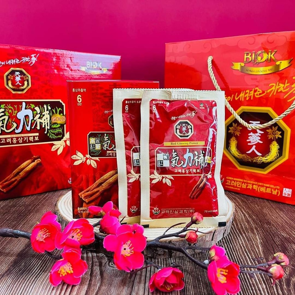 [HỒNG SÂM HÀN QUỐC] Quà tặng sang trọng - Nước uống hồng sâm Red Ginseng Power trung 1050ml - 15 gói * 70ml