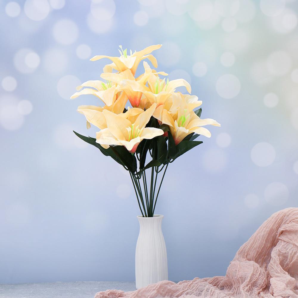 KRNY Bó Hoa Lily Giả 10 Bông Nhiều Màu Sắc Chất Lượng Cao