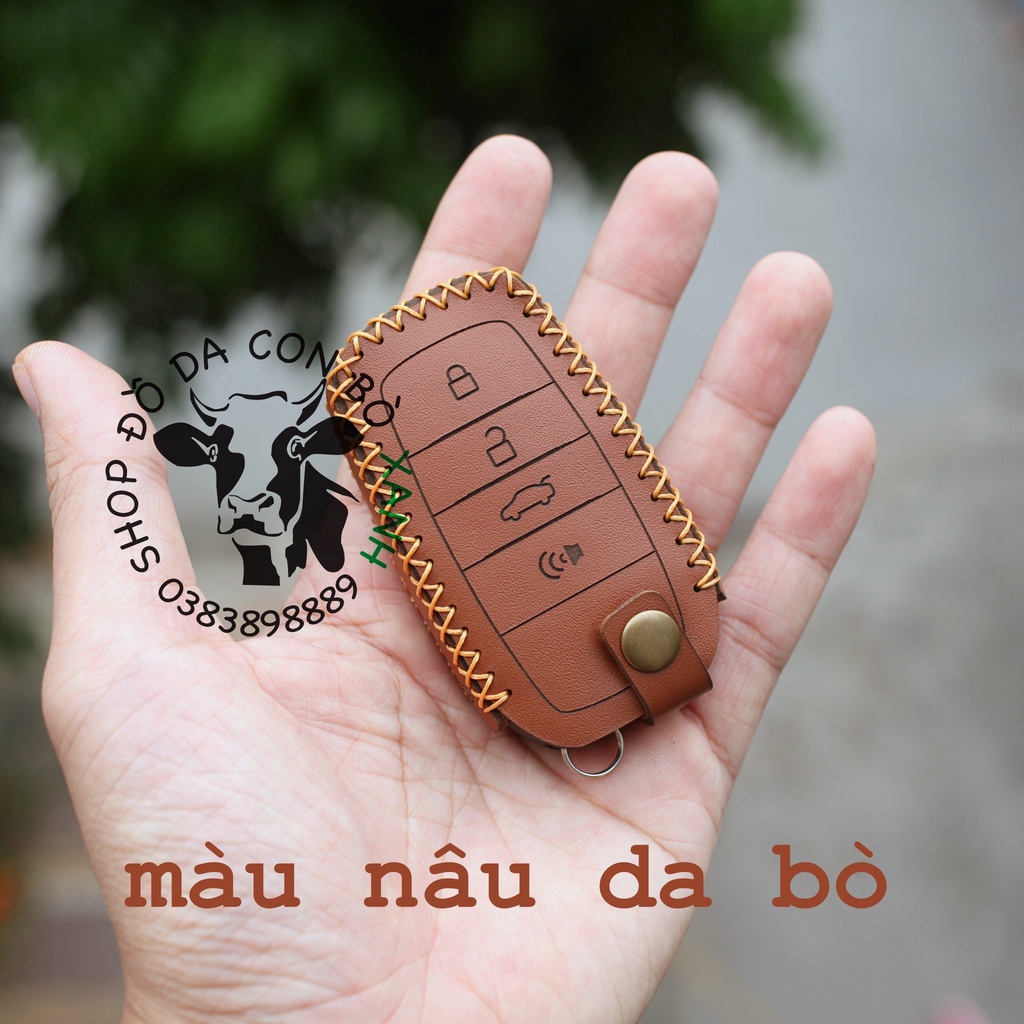 Bao da chìa khoá toyota Camry, Fortuner, Land Cruiser, Hilux handmade da thật 009