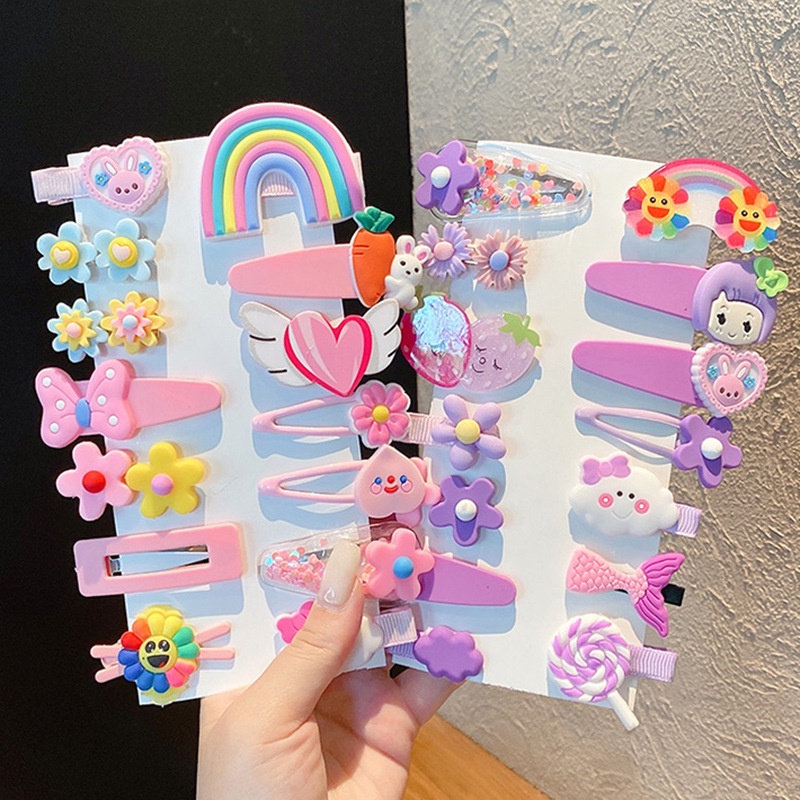 Set 14 Kẹp Tóc Nhỏ Thời Trang Hàn Quốc Cho Bé Gái 2021