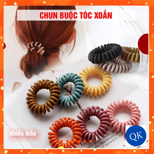 Set 3 BUỘC TÓC XOẮN lò xo tiện lợi - Nhiều màu/ chun buộc tóc nhựa_QK310